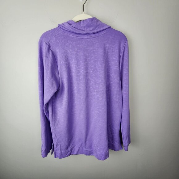 J.Jill sz M women purple cowl neck sweatshirt - Picture 5 of 5